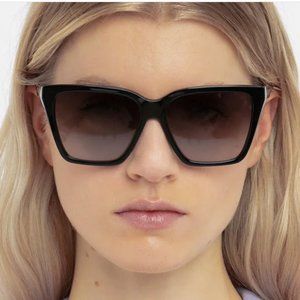 NEW! Victoria Beckham Soft Square Frame Sunglasses In Black-Gold